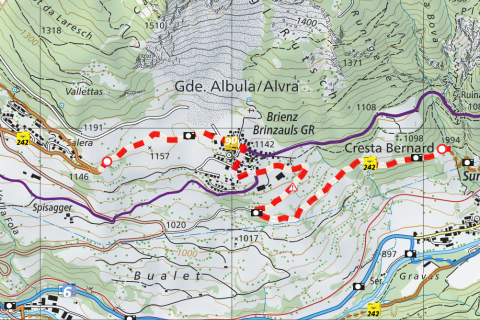 Glacier Bike Tour Beispiel Umleitung  / Wegsperrung